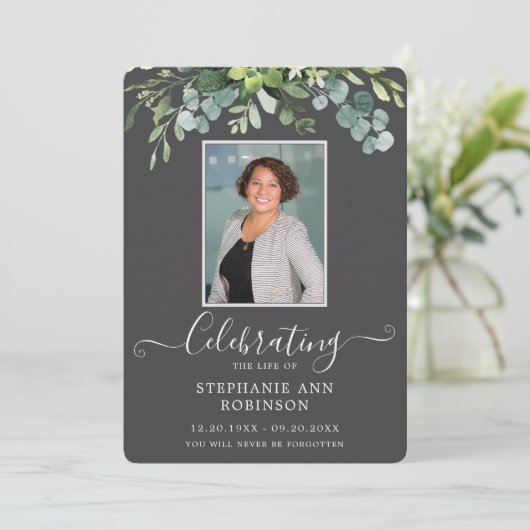 Programme Photo Simple Elegant Ordre de Service Gris Program (Debout devant)