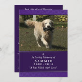 Programme Photo violette 5"x7" pour animaux de compagnie - H (Devant / Derrière)