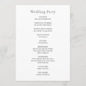 Programme Photographie noir et blanc élégant Mariage moderne (Dos)