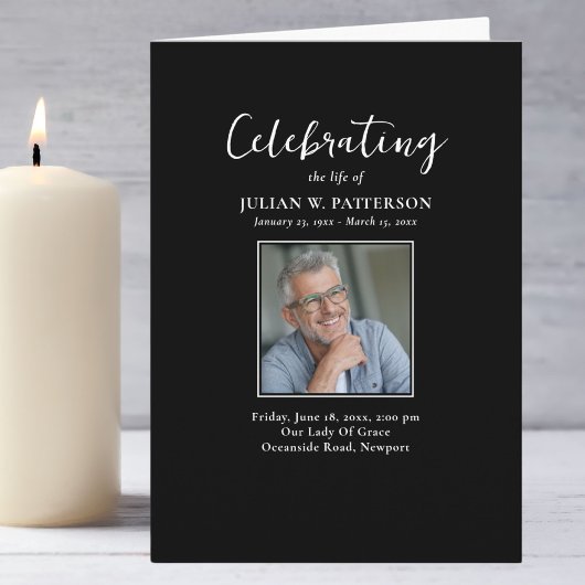 Programme Photos simples Célébration de la vie, funérailles