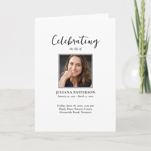 Programme Photos simples Classic Funeral Order of Service (Devant)