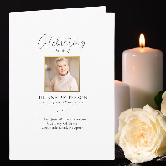 Programme Photos simples et élégantes Célébration de la vie 