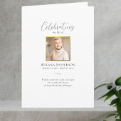 Programme Photos simples et élégantes Célébration de la vie 