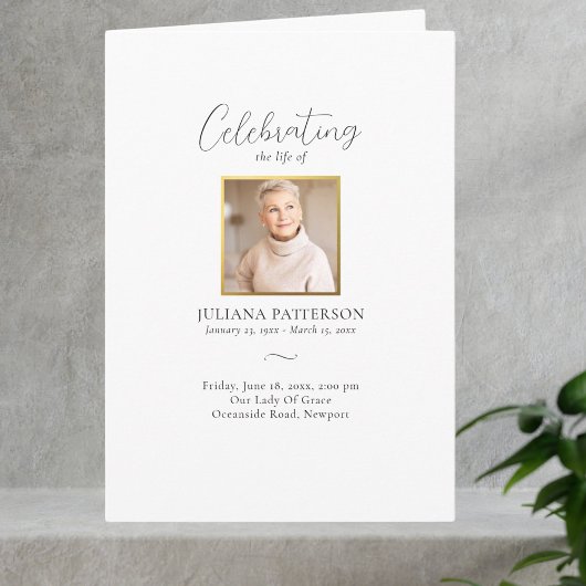 Programme Photos simples et élégantes Célébration de la vie