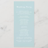 Programme Pierres Gem Moderne Pastel Mariage bleu (Dos)