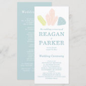 Programme Pierres Gem Moderne Pastel Mariage bleu (Devant / Derrière)