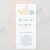 Programme Pierres Gem Moderne Pastel Mariage rose (Devant / Derrière)