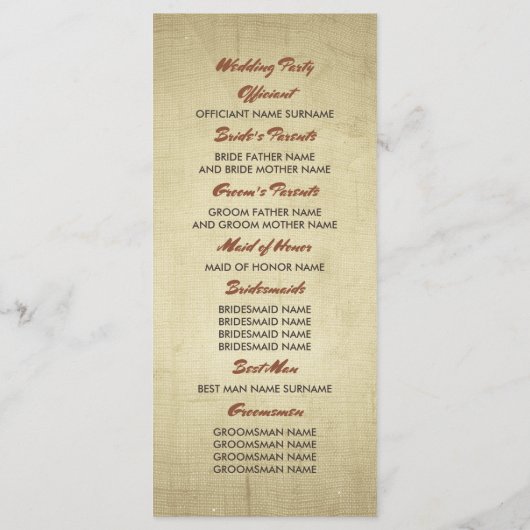 Programme Pineapple Palm String Lights Beach Wedding Program (Dos)