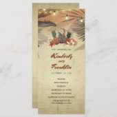 Programme Pineapple Palm String Lights Beach Wedding Program (Devant / Derrière)