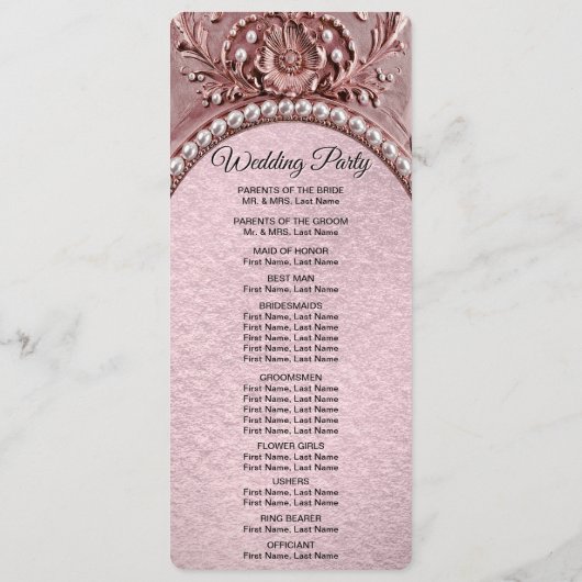 Programme Pink Flower Wedding Program (Dos)