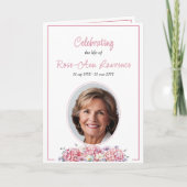 Programme Pink hydrangea fleurs d'été funérailles pliées (Devant)