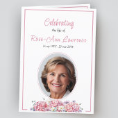 Programme Pink hydrangea fleurs d'été funérailles pliées