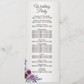 Programme Pink Red Floral Geometric Watercolor Wedding (Dos)