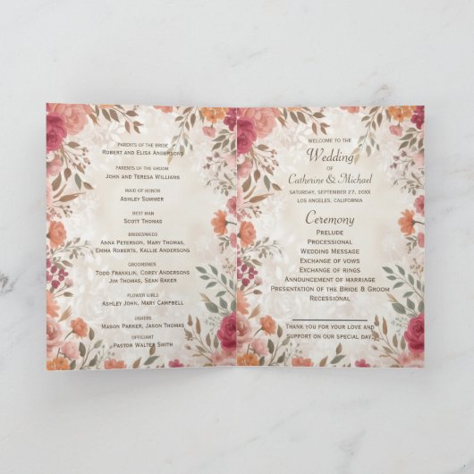 Programme pink & Red Romantic Spring Wedding (Intérieur)