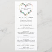 Programme Pink Shades Heart on Wildflowers for Wedding (Dos)