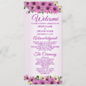 Programme Pink Yellow Floral Rustic Elegant Wedding (Devant / Derrière)