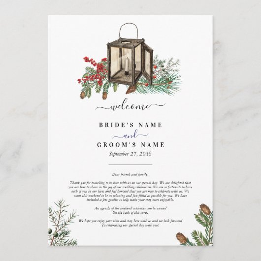 Programme Pins d'hiver Itinéraire Mariage de lanterne (Devant)