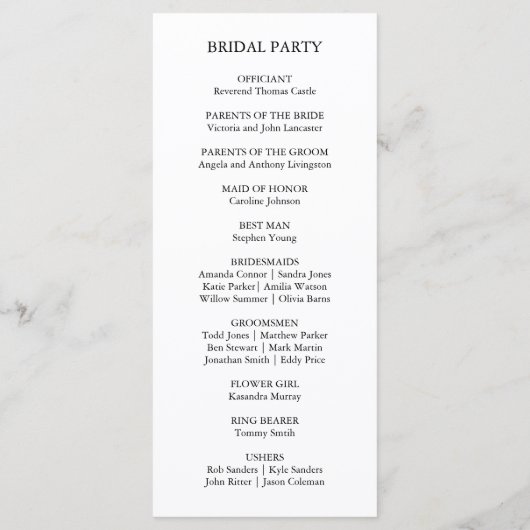 Programme Pins rustiques Cérémonie de la Forêt des bois (Dos)