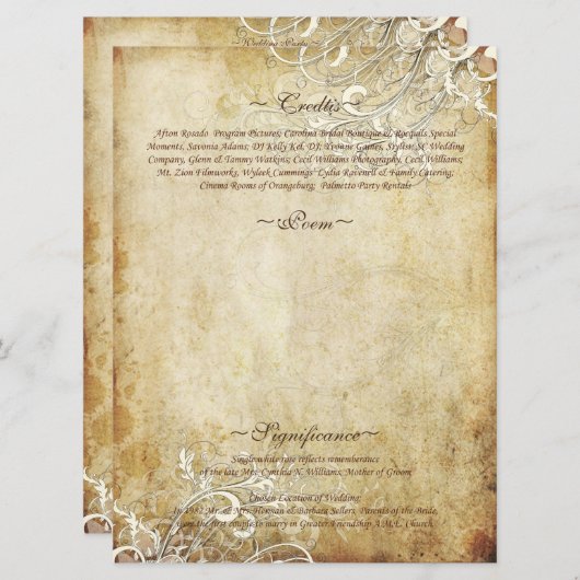 Programme PixDezines spirales de crème vintage (Devant / Derrière)