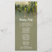 Programme Plage Lumières Palm Tree Tropical Wedding Programm (Dos)