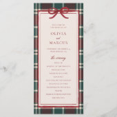 Programme Plaid Christmas Wedding Program | Holiday Tartan (Devant)