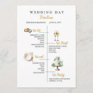 Programme plat de chronologie de mariage à l'aquar
