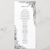 Programme Plat Mariage blanc et noir (Dos)