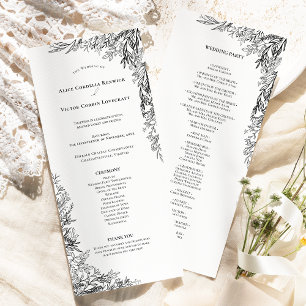 Programme Plat Mariage blanc et noir