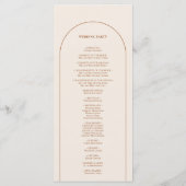 Programme Plat Mariage ivoire simple Boho Arch (Dos)