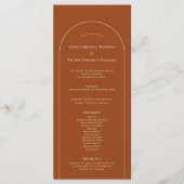 Programme Plat Mariage simple Boho Arch Terracotta (Devant)