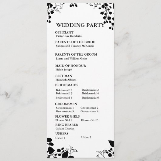 Programme plat noir sur blanc (Dos)