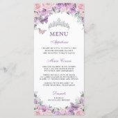 Programme Plat violet Lilac Pale Rose Floral Quinceañera XV  (Devant)