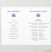 Programme pliable de mariage floral bleu pâle (Dos)