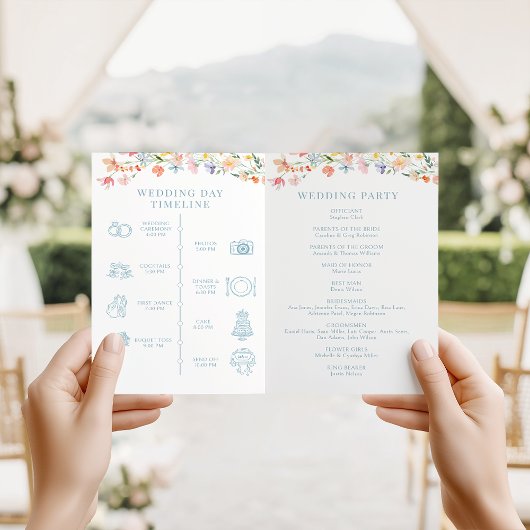 Programme pliable de mariage floral Prairie Pastel
