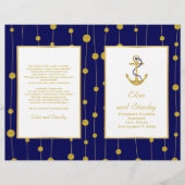 Programme plié de mariage nautique d'ancrage de fe (Devant)