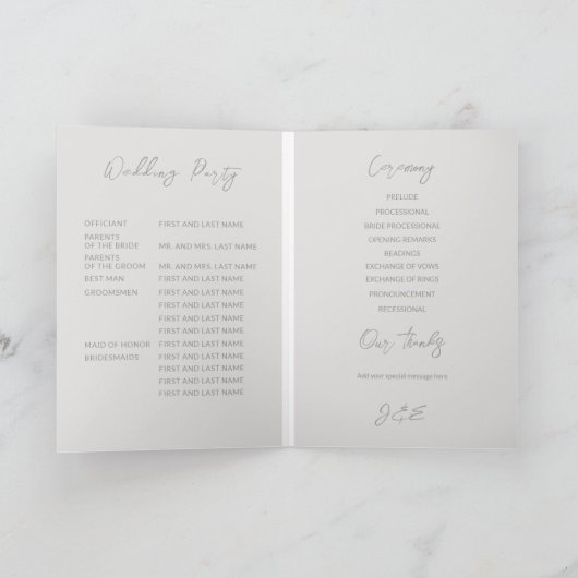 Programme plié Mariage cygne (Intérieur)