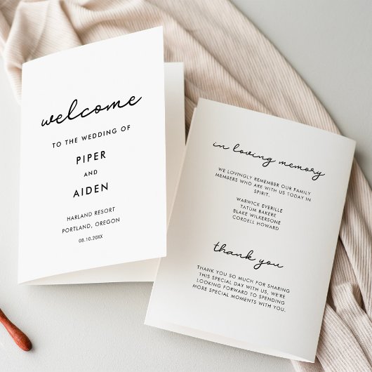 Programme plié mariage de script simple