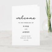 Programme plié mariage de script simple (Devant)