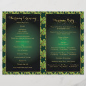 Programme plié mariage de trèfle vert d'Irlande or (Dos)