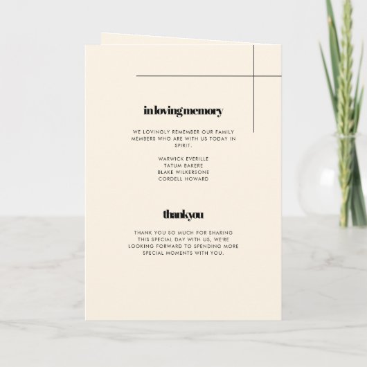 Programme plié mariage simple, élégant et chic (Dos)