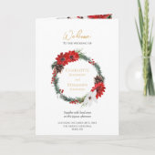 Programme plié simple Mariage de Noël classique (Devant)