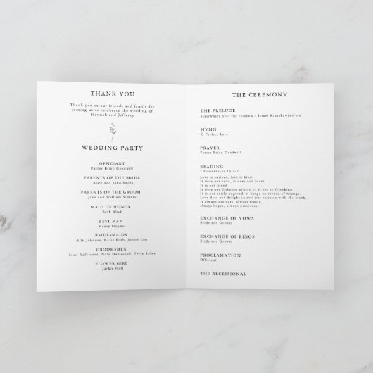 Programme plié standard de 5 po x 7 po (Intérieur)