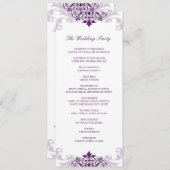 Programme Plum classique violet élégant Mariage en fer (Devant / Derrière)