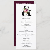 Programme Plum rose et noir d'espere florale moderne (Devant / Derrière)