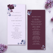 Programme Plum violet & Indigo Bleu Élégant Mariage floral