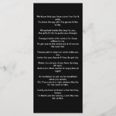 Programme Poème de bienvenue mariage (Dos)