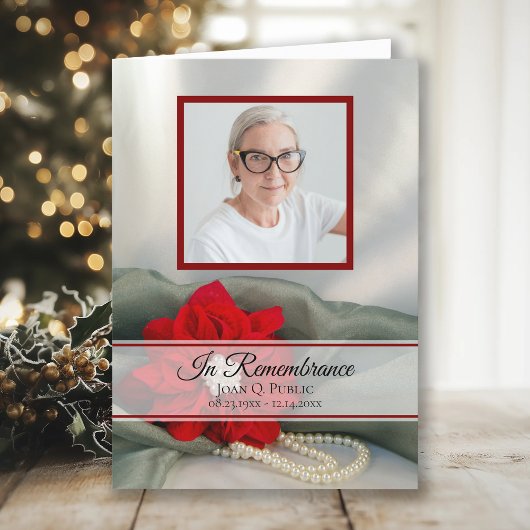 Programme Poinsettia Pearls Service funéraire hivernal plié