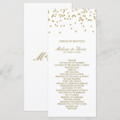 Programme Polka-Dots blanc et or Ordre des services (Devant / Derrière)