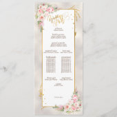 Programme Pony rose Floral Gold Script & Mariage de cadre (Dos)