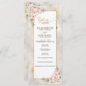 Programme Pony rose Floral Gold Script & Mariage de cadre (Devant / Derrière)